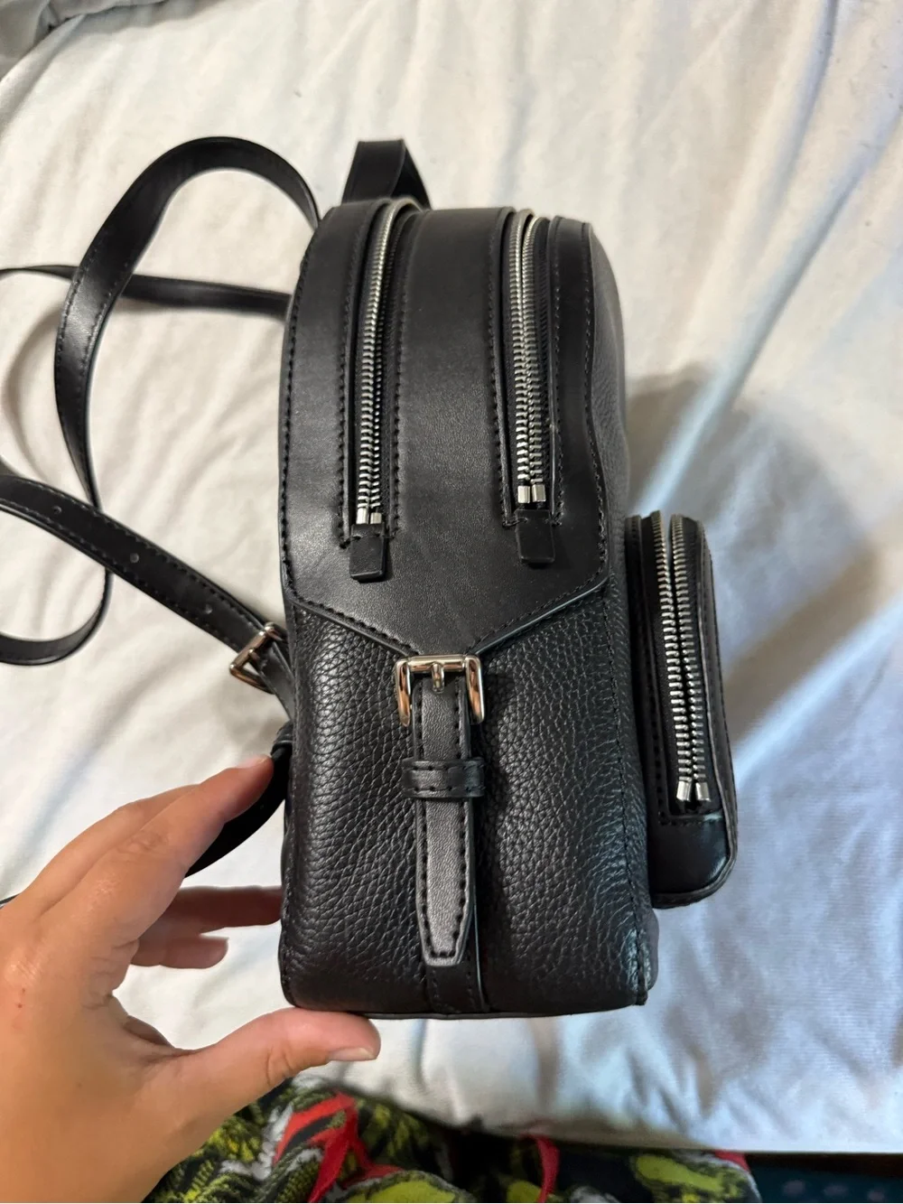 Michael Kors Black Pebbled Leather Backpack